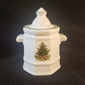 Pfaltzgraff Christmas Heritage Sugar Bowl with Lid Christmas Tree